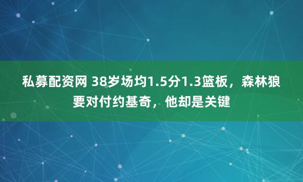 私募配资网 38岁场均1.5分1.3篮板，森林狼要对付约基奇，他却是关键